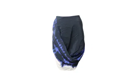 Stella Mccartney Tie-dye Skirt In Blue Silk In Blue