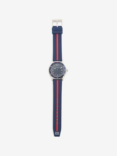 Tommy Hilfiger Boys Logo Strap Watch In Blue