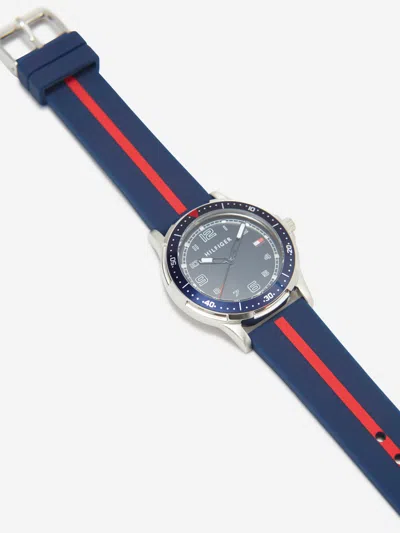 Tommy Hilfiger Boys Logo Strap Watch In Blue