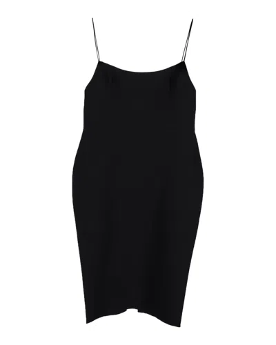 Alex Perry Square Neck Midi Dress In Black Polyester In Black