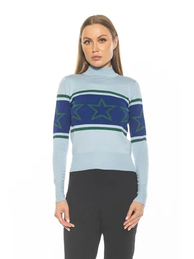 Alexia Admor Lisa Star Mock Neck Sweater In Multi