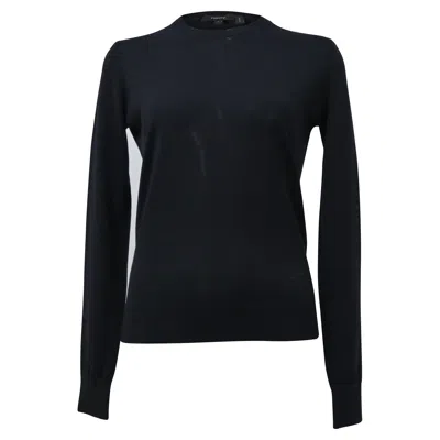 Theory Crewneck Knitted Jumper In Blue