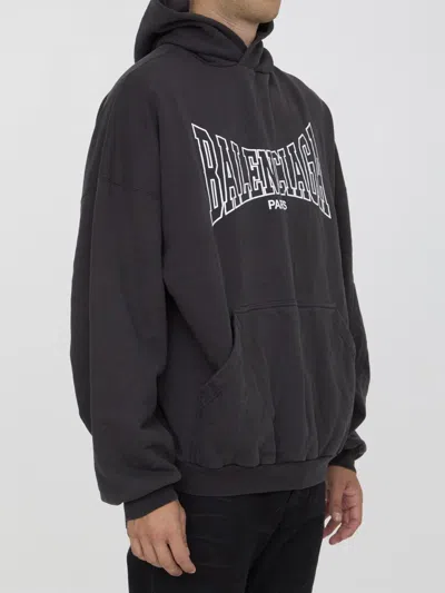 Shop Balenciaga Paris Hoodie In Black