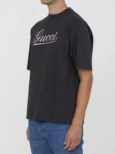 Shop Gucci T-shirt With  Print In Black