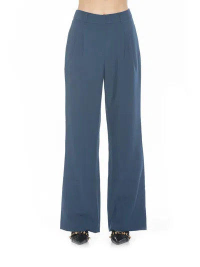 Alexia Admor Ellie Pleated Wide Leg Pants In Blue
