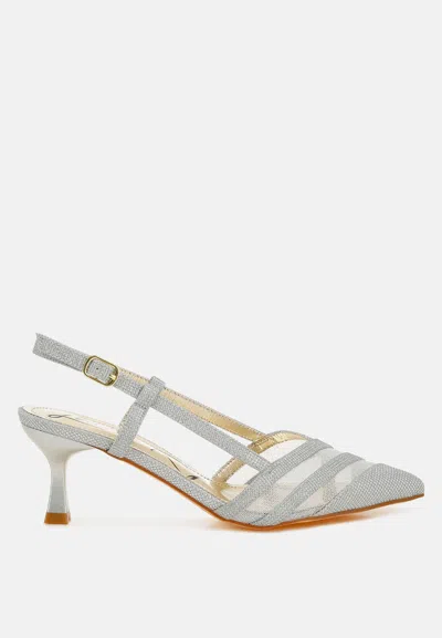 London Rag Daldra Kitten Heel Slingback Sandals In White