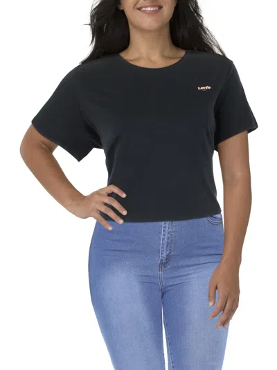 Levi's Plus Womens Cotton Logo Cropped In Black