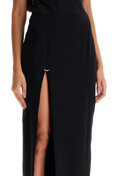 Mugler Heavy Fluid Midi Skirt In Black