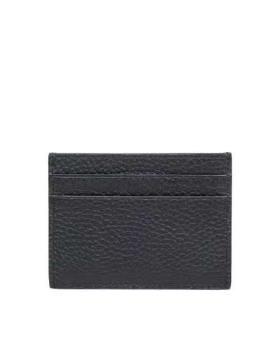 Shop Dolce & Gabbana Logo Card Holder In Calfskin With Deer Print In Black