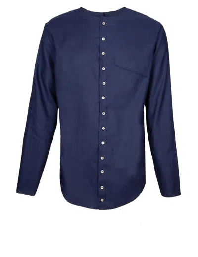 Shop Marco Castelli Linen Shirt In Blue