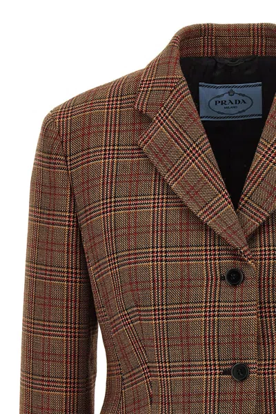Prada Galles Printed Blazer In Multicolor