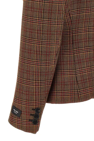 Prada Galles Printed Blazer In Multicolor