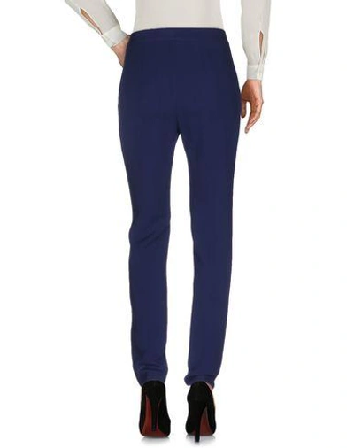 Shop Msgm Casual Pants In Dark Blue