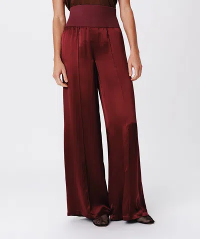 Atm Anthony Thomas Melillo Silk Charmeuse Palazzo Pants In Merlot