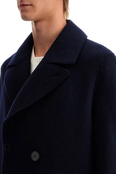 Shop Harris Wharf London Double Breasted Wool Coat In Boiled