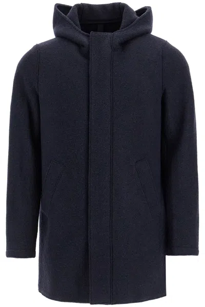 Shop Harris Wharf London Hooded Wool Coat In Boiled Wool