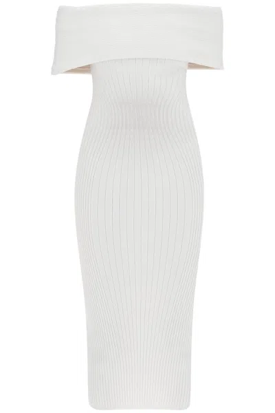Mugler Knitted Off-shoulder Dress