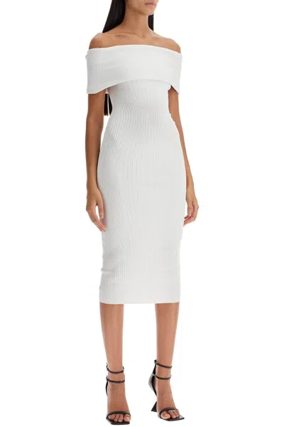 Mugler Knitted Off-shoulder Dress