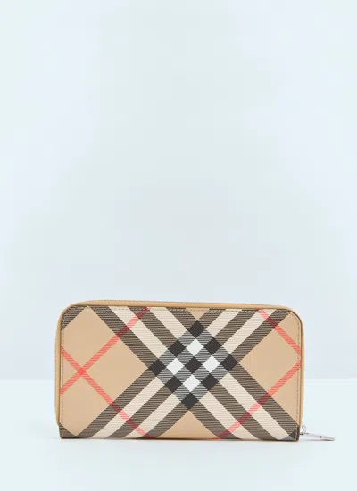 Burberry Continental Large Wallet In Check Beige Men In Cream
