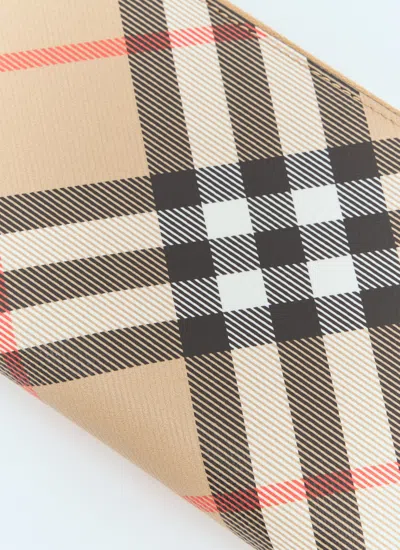 Burberry Continental Large Wallet In Check Beige Men In Cream