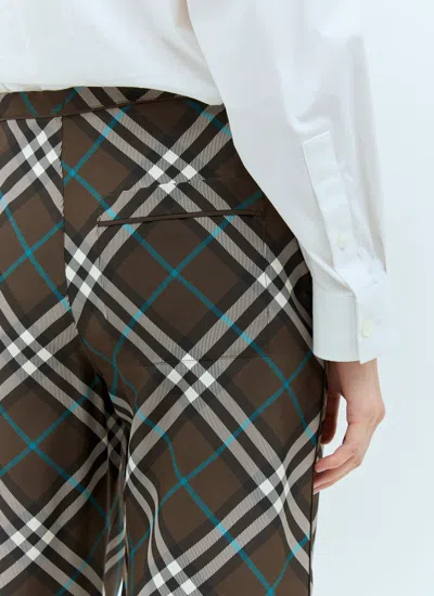 Burberry Check Silk Pyjama Trousers In Brown