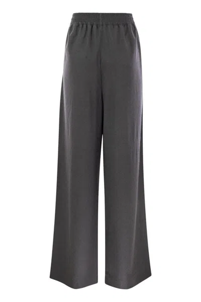Fabiana Filippi Wool Blend Wide Leg Pants In Grey