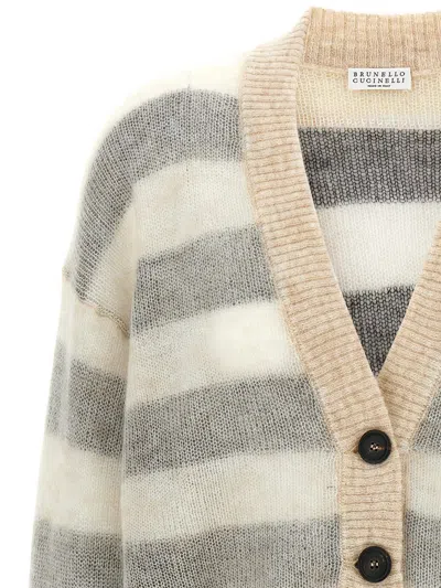 Brunello Cucinelli Striped Button In Multicolor