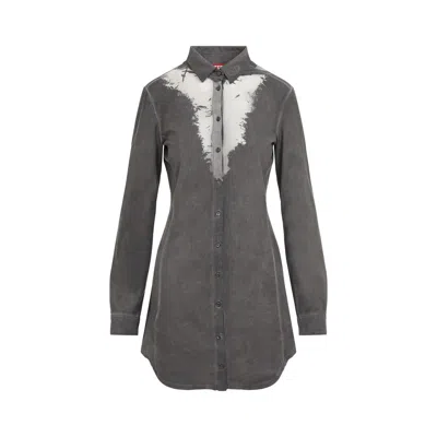 Diesel Abstract Print Asymmetric Hem Dress In Grey