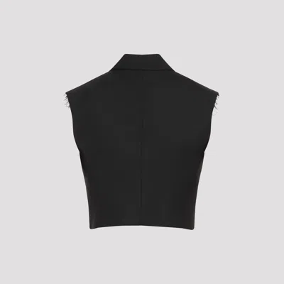 Diesel G-baryt Wool Blend Buttoned Vest In Black