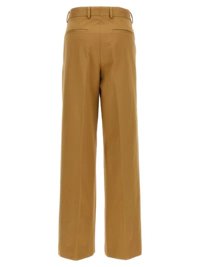 Dries Van Noten 'paxy' Wide Leg Trousers With Front Crease In Beige