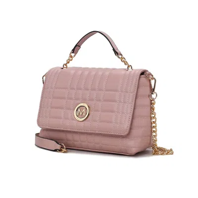 Mkf Collection By Mia K Lola Quilted Vegan Leather Women's Shoulder Bag By Mia K In Pink