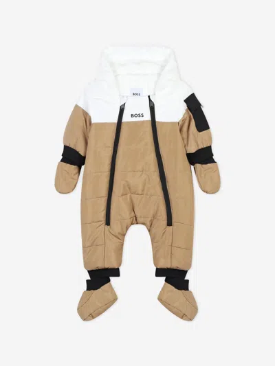 Hugo Boss Boss Baby Boys Snowsuit In Brown