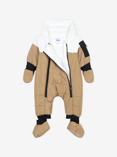 Hugo Boss Boss Baby Boys Snowsuit In Brown