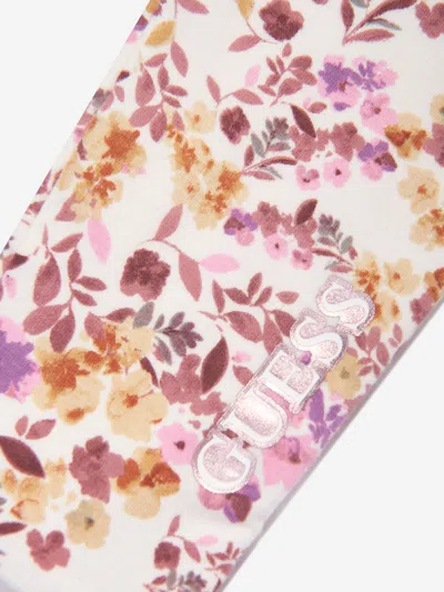 Guess Girls Reversible Leggings In Pink