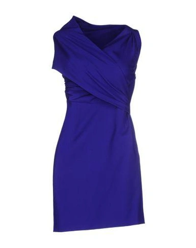 Shop Dsquared2 Woman Mini Dress Bright Blue Size 4 Virgin Wool, Elastane