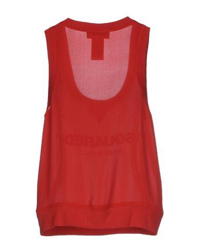 Shop Dsquared2 Silk Top In Red