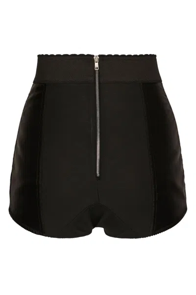 Dolce & Gabbana High-waisted Scallop-edge Briefs In Black