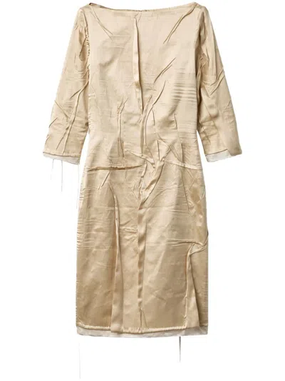 Miu Miu Satin Silk Knee-length Dress In Deserto