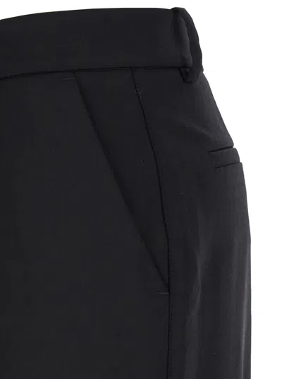 P.a.r.o.s.h Black Pants With High Waist And Front Pences In Wool Stretch Woman In Black