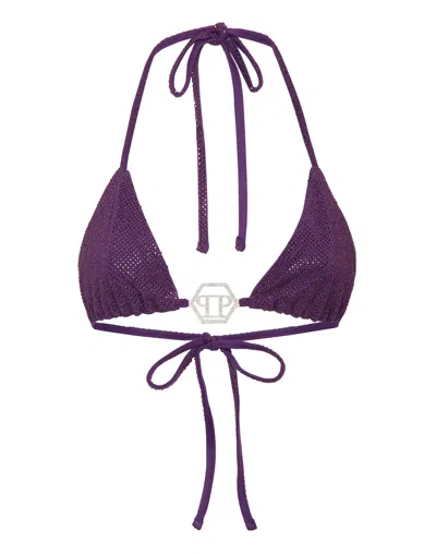 Philipp Plein Top Bikini Stones Bikini In Purple