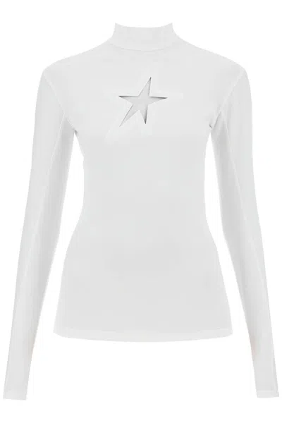 Shop Mugler Long-sleeved Star Top For In White