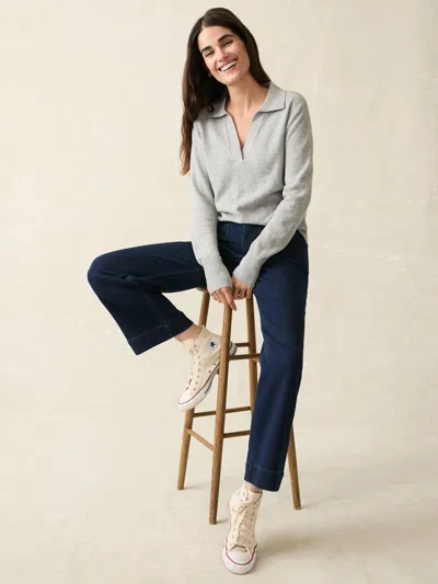 Faherty Jackson Sweater Polo In Grey Heather