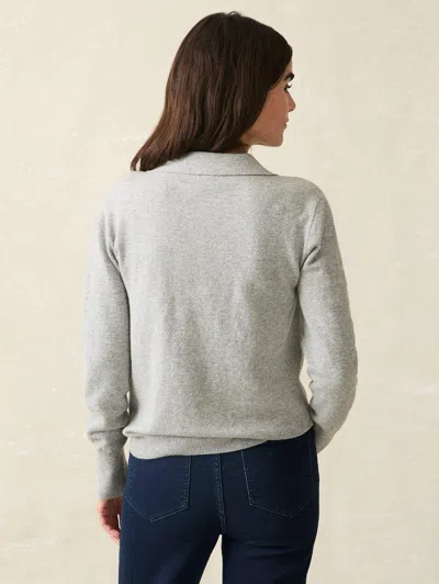 Faherty Jackson Sweater Polo In Grey Heather