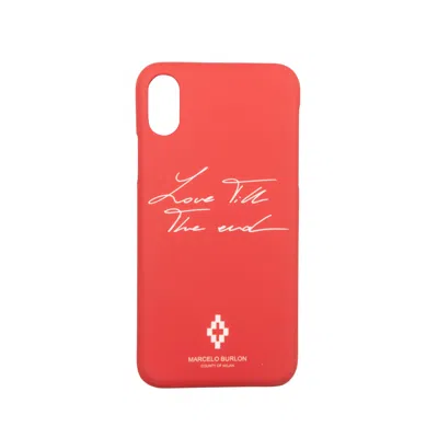 Marcelo Burlon County Of Milan Letter-print Phone Case In Red