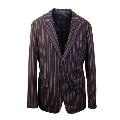 Caruso Velvet Two Button Cotton Sport Coat - Black In Multi