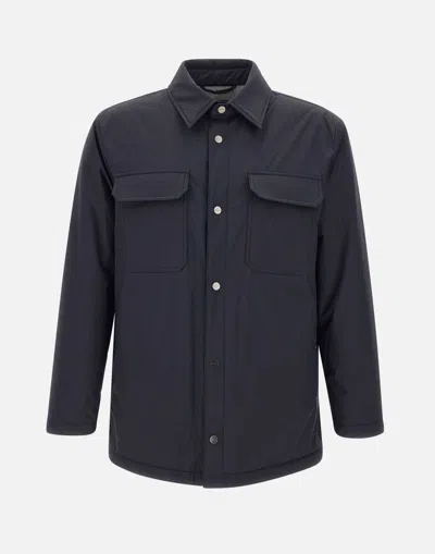 Kiton Overshirt Padded Long Sleeves In Blue