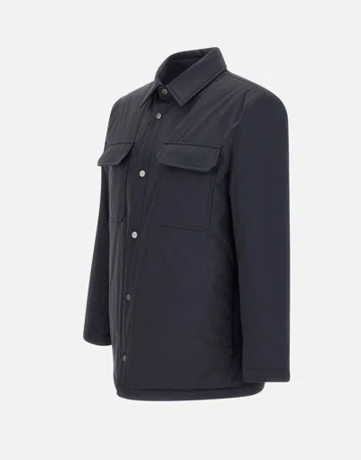 Kiton Overshirt Padded Long Sleeves In Blue