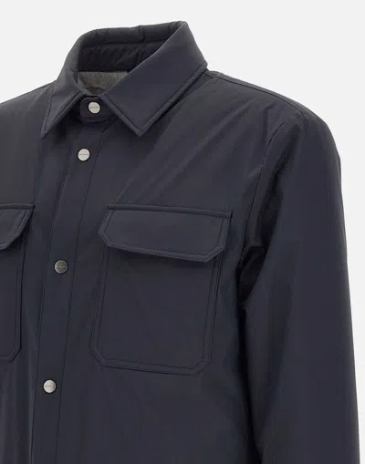 Kiton Overshirt Padded Long Sleeves In Blue