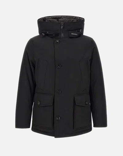 Woolrich Arctic Anorak In Ramar Cloth In Black