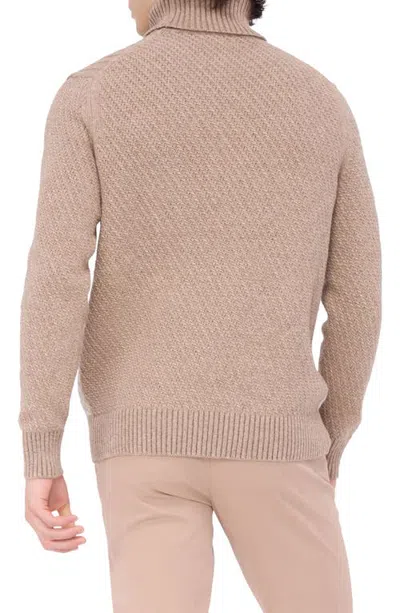 Bugatchi Pattern Wool Blend Turtleneck Sweater In Stone